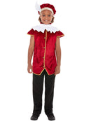 Childs Tudor Kit Red Waistcoat Hat and Neck Ruffle 1