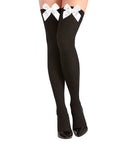 Black Thigh Highs With Satin Ribbons 70 Den