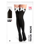 Black Thigh Highs With Satin Ribbons 70 Den