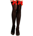 Black Thigh Highs With Satin Ribbons 70 Den