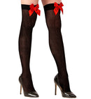 Black Thigh Highs With Satin Ribbons 70 Den
