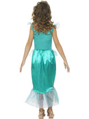 Mermaid Costume Kids Green and Purple Dress with Scale Print and Hair Clip 3