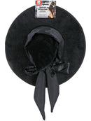Deluxe Witch Hat Black with Black Bow Adult Costume Accessory 3