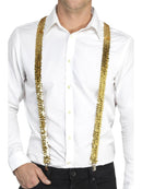 Sequin Braces Gold with Attached Metal Clips Adult Costume Accessory 1
