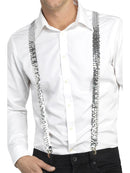 Silver Sequin Braces with Metal Clips 1