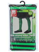 Wicked Witch Tights Green Black Child's Halloween Costume Accessory Age 6 To 12 2
