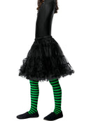 Wicked Witch Tights Green Black Child's Halloween Costume Accessory Age 6 To 12 1