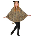 Leopard  Hooded Poncho 