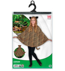 Leopard  Hooded Poncho 