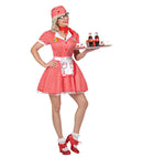 50S Waitress  Dress With Petticoat, Apron, Pin, Neckscarf, Headpiece 