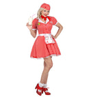 50S Waitress  Dress With Petticoat, Apron, Pin, Neckscarf, Headpiece 