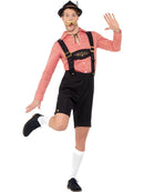 Oktoberfest Costume Red Checked Shirt Brown Leaderhosen 4