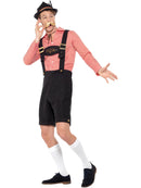 Oktoberfest Costume Red Checked Shirt Brown Leaderhosen 2
