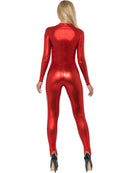 Miss Whiplash Costume Adult Red Zip Up Catsuit 3