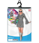 The 70S Disco Style - Silver Squares  Dress 