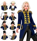 Blue Parade Coat For Woman