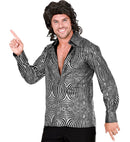 The 70S Disco Style - Silver Waves  Shirt 