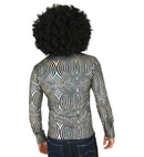 The 70S Disco Style - Silver Waves  Shirt 