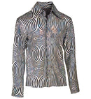 The 70S Disco Style - Silver Waves  Shirt 
