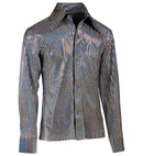 The 70S Disco Style - Silver Squares  Shirt 
