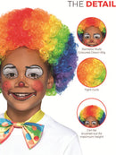 Childs Clown Wig Multi Coloured Afro Styled Circus Costume Rainbow Hair 3