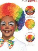 Childs Clown Wig Multi Coloured Afro Styled Circus Costume Rainbow Hair 3