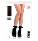 Black Socks With Ruffle Lace Trim 70 Den