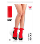Red Socks With Ruffle Lace Trim 70 Den