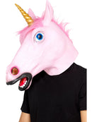 Pink Unicorn Latex Mask Adult Full Overhead Animal Costume Accessory 1
