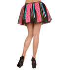 Neon Disco Tutu With Multicolor Satin Ribbons & Pink Lace