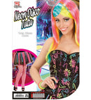Neon Disco Tutu With Multicolor Satin Ribbons & Pink Lace