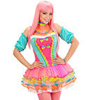 Rainbow Fantasy Girl  Corset, Tutu, Choker, Cuffs 