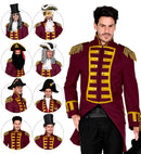 Burgundy Parade Coat For Man