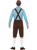 Beer Fest Costume Blue Shirt and Brown Mock Suede Lederhosen 3