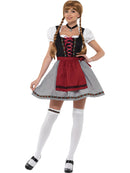 Flirty Froulein Bavarian Costume Black Short Dress Mock Suede Bodice Top and Apron 4