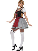 Flirty Froulein Bavarian Costume Black Short Dress Mock Suede Bodice Top and Apron 2