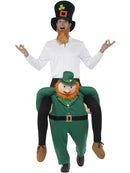 Piggyback Paddys Leprechaun Costume Green One Piece Suit with Mock Legs 1