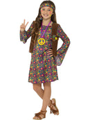 Hippie Girl Costume Child Dress Waistcoat Headband and Medallion 1