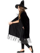 Sparkly Witch Kit Kids Black Sparkly Cloak with Matching Hat 2