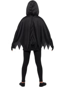 Skeleton Kit Child Black and White Poncho with Attached Hood and Skeleton Gloves 3