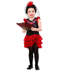 Senorita  Dress, Flower Headpiece With Veil 