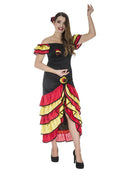 Lady Dancer Spanish Costume Adult Dress and Hairclip 1