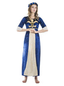 Medieval Lady Costume Blue Dress and Headpiece 1
