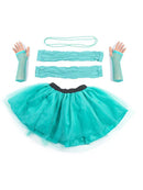 Turquoise Tutu with Necklace Legwarmers and Fishnet Gloves 1