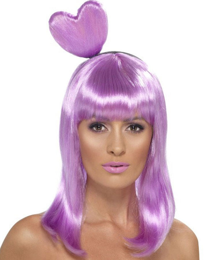 Candy Queen Wig Adult Lilac Heart Headband Katy Perry