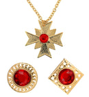 Dracula Set  Necklace With Medallion, 2 Rings 