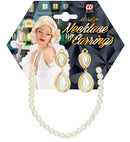 Marilyn Set  Pearl Necklace, Earrings 