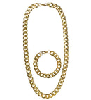 Gangster / Rapper / Pimp Set  Gold Necklace & Bracelet 