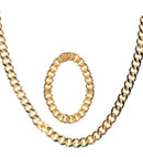Gangster / Rapper / Pimp Set  Gold Necklace & Bracelet 
