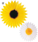 Daisy And Sunflower Paper Fan Ø 50 Cm - 2 Styles Ass.